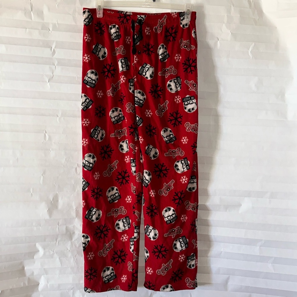 A Christmas Story Men’s Red Fleece Lounge Sleep Pants Size Large Pajama Bottoms